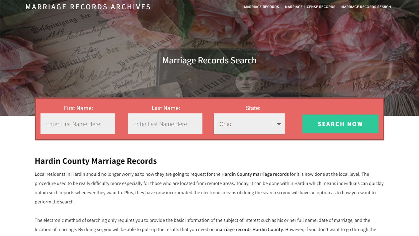 Hardin County Marriage Records | Enter Name and Search ...